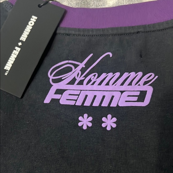 Homme Femme Purple and Black Short Sleeve Tee - Picture 8 of 9